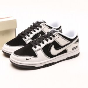 【AT2973】Nike x Supreme Nike SB Dunk Low Supremeコラボ- 反転ブラックホワイトチェック アニバーサリーハイエンドカスタム ローカットカジュアルスニーカー