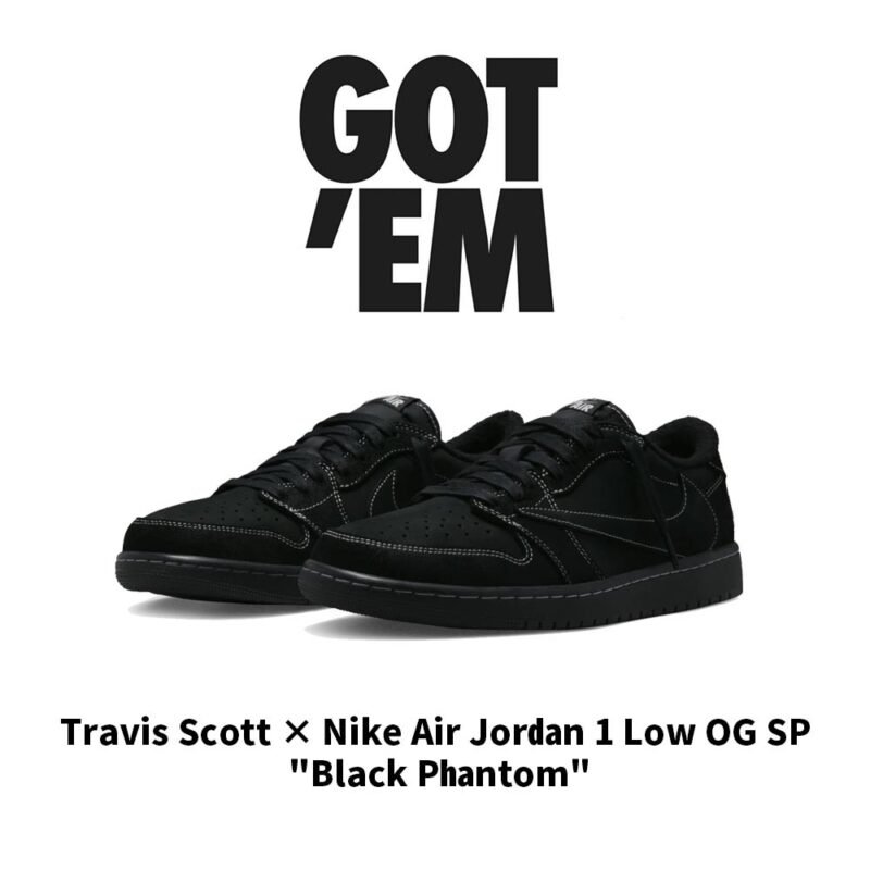 【AT3093】Travis Scott × Nike Air Jordan 1 Low OG SP "Black Phantom"トラヴィス・スコット × ナイキ エアジョーダン1 ロー OG SP "ブラック ファントム"です DM7866-001