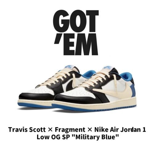 【AT3094】Travis Scott × Fragment × Nike Air Jordan 1 Low OG SP "Military Blue" トラヴィス・スコット × フラグメント × ナイキ エアジョーダン1 ロー OG SP "ミリタリー ブルー" DM7866-140