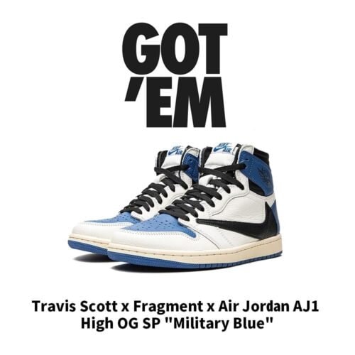 【AT3096】Travis Scott × Fragment × Nike Air Jordan 1 Retro High OG SP "Military Blue"トラヴィススコット × フラグメント × ナイキ エアジョーダン1 レトロ ハイ OG SP "ミリタリー ブルー" DH3227-105