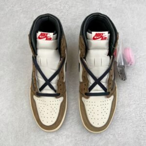 【AT3097】NIKE (ナイキ) ×TRAVIS SCOTT AIR JORDAN 1 RETRO HIGH OG TS SP トラヴィススコット エアジョーダン1 レトロハイOG TS SP ハイカットスニーカー ブラウン/ホワイト CD4487-100