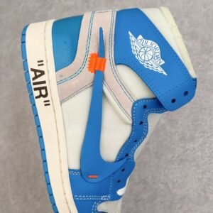 【AT3098】NIKE（ナイキ）× OFF-WHITE AIR JORDAN 1 POWDER BLUE UNC AQ0818-148 オフホワイト エアジョーダン1 パウダーブルー ハイカットスニーカー ホワイト/ブルー ブルー AQ0818-148