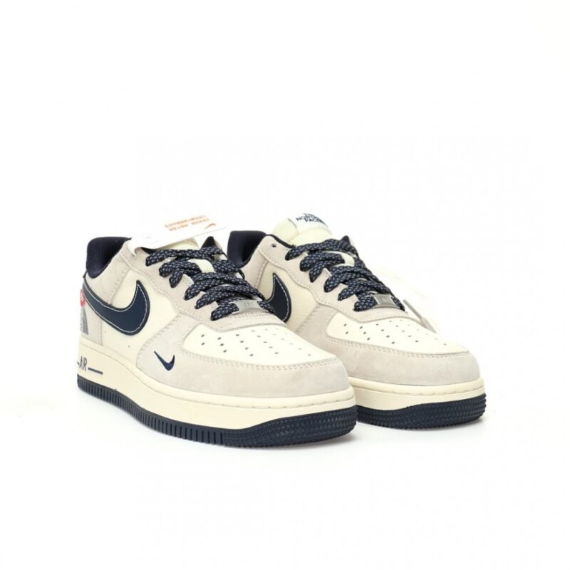 【AT3102】「高級コラボ限定版」 The North Face x Supreme x Nike Air Force 1 07 Low "Supreme"、三方コラボレーションのオリジナルカラーをカスタマイズしました ネイビーブルー（紺色 / こんいろ） Navy Blue