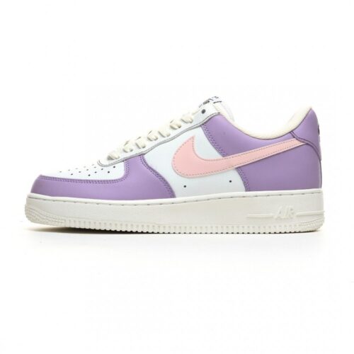 【AT3145】Nike Air Force 1 Low ’07 ライトパープルの爆発的な配色、エアフォース1ローカットカジュアルスニーカー