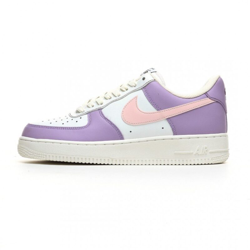 【AT3145】Nike Air Force 1 Low ’07 ライトパープルの爆発的な配色、エアフォース1ローカットカジュアルスニーカー