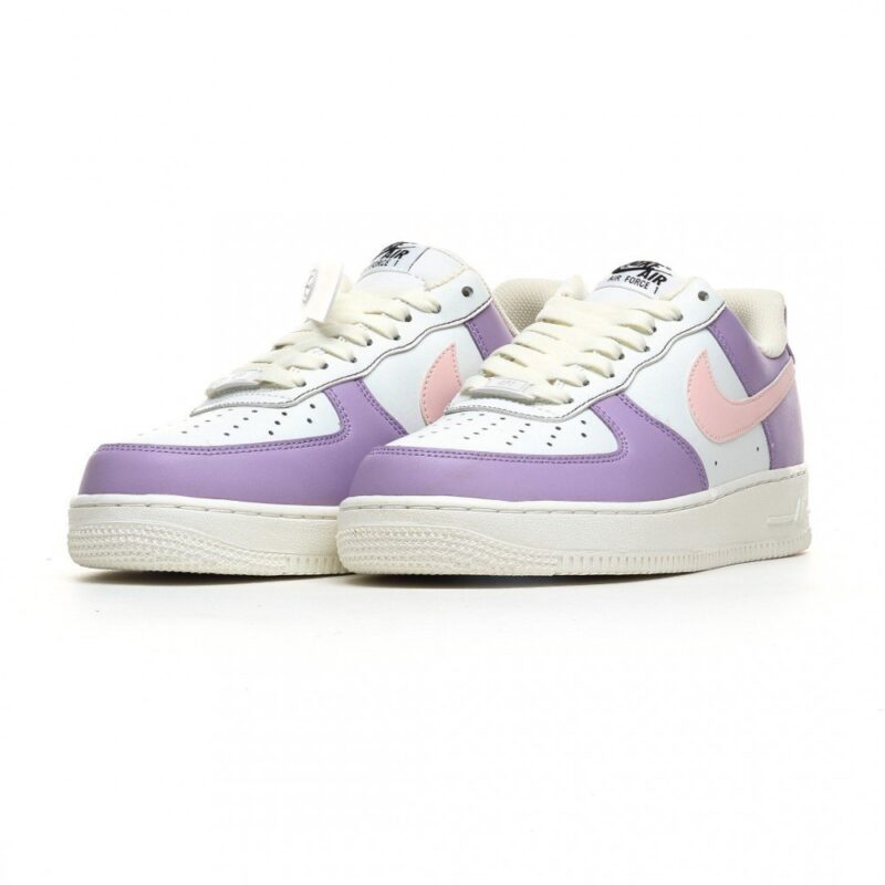 【AT3145】Nike Air Force 1 Low ’07 ライトパープルの爆発的な配色、エアフォース1ローカットカジュアルスニーカー