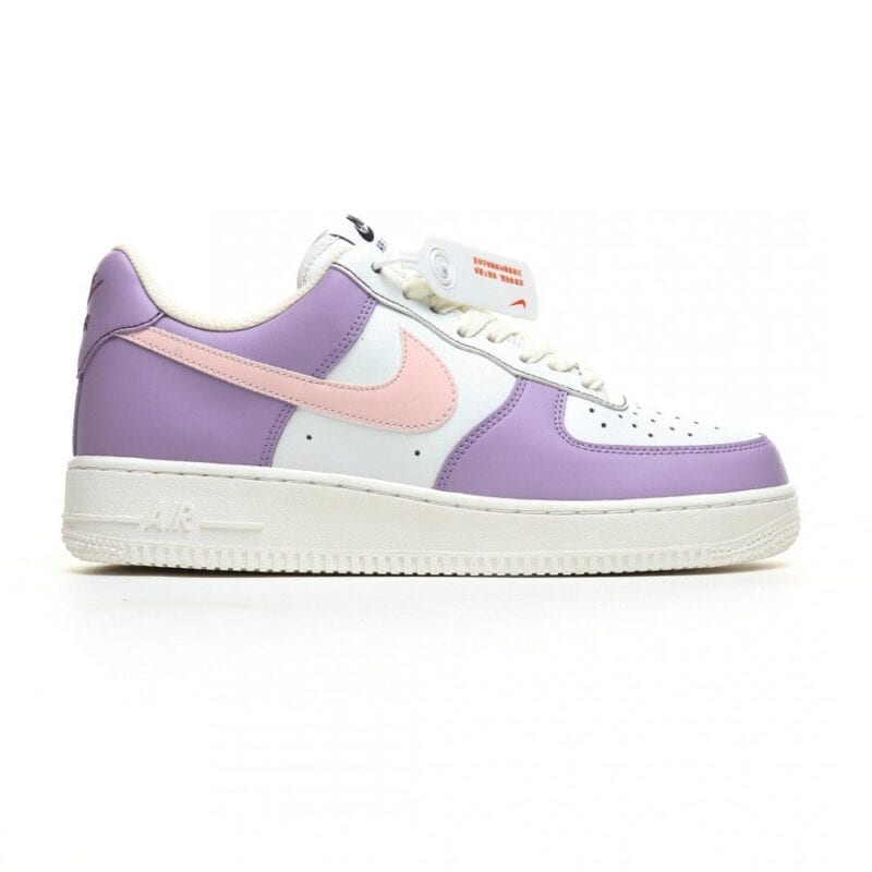 【AT3145】Nike Air Force 1 Low ’07 ライトパープルの爆発的な配色、エアフォース1ローカットカジュアルスニーカー