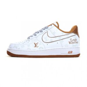 【AT3148】LV x Nike Air Force 1 '07 Low LV x ナイキ エアフォース1 '07 ロー “LVコラボ カーキ - ダークナイトエルフ” エアフォース1 ローカット スニーカー レジャーシューズ