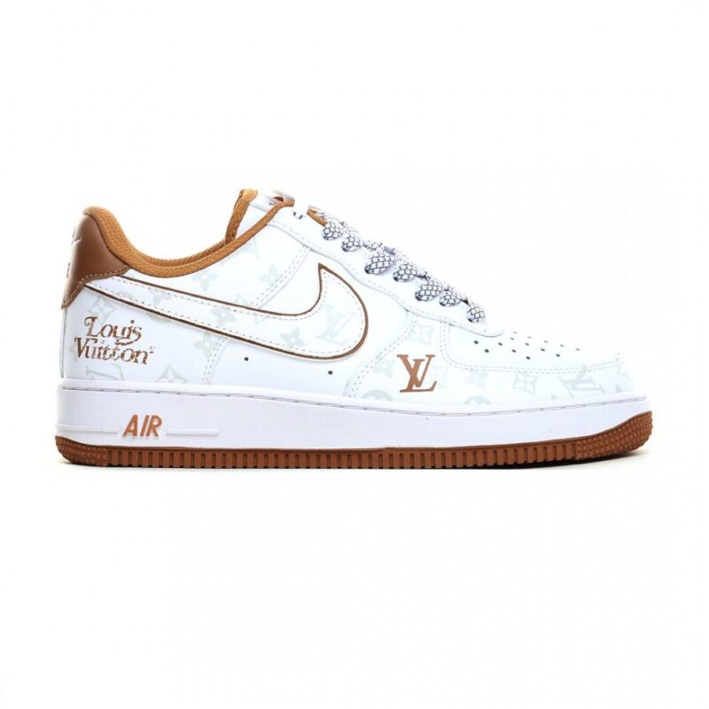 【AT3148】LV x Nike Air Force 1 '07 Low LV x ナイキ エアフォース1 '07 ロー “LVコラボ カーキ - ダークナイトエルフ” エアフォース1 ローカット スニーカー レジャーシューズ