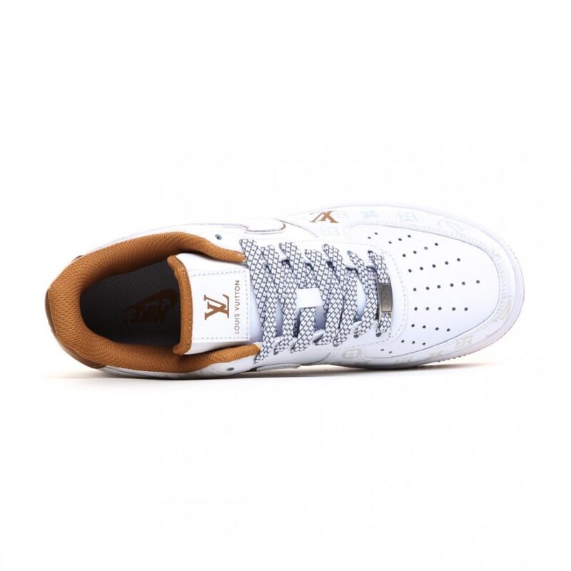 【AT3148】LV x Nike Air Force 1 '07 Low LV x ナイキ エアフォース1 '07 ロー “LVコラボ カーキ - ダークナイトエルフ” エアフォース1 ローカット スニーカー レジャーシューズ