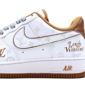 【AT3148】LV x Nike Air Force 1 '07 Low LV x ナイキ エアフォース1 '07 ロー “LVコラボ カーキ - ダークナイトエルフ” エアフォース1 ローカット スニーカー レジャーシューズ