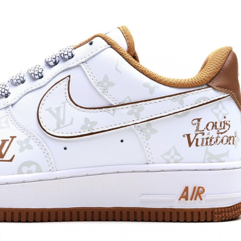 【AT3148】LV x Nike Air Force 1 '07 Low LV x ナイキ エアフォース1 '07 ロー “LVコラボ カーキ - ダークナイトエルフ” エアフォース1 ローカット スニーカー レジャーシューズ