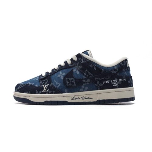 【AT3185】LV x Nike Nike Dunk Low Retro ナイキ ダンク ロー レトロ スポーツシューズ クラシック ヴィンテージ パーカー 靴 ルイヴィトン ネーム。