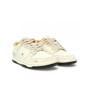 【AT3196】Dior x Nike SB Dunk Low"Dior" クリエイティブカスタムコラボ、フランスのハイエンドファッションブランド・ディオール ダンクシリーズのローカットカジュアルスケートボードシューズ "コラボ白色カーキDIOR刺繍"