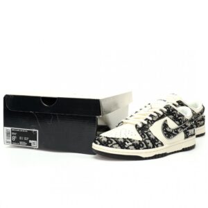 【AT3199】Dior x Nike SB Dunk Low ナイキSBダンクロー "ディオール" クリエイティブカスタムコラボ、フランスの高級ファッションブランド・ディオールのバスケットボールシリーズローカットカジュアルスポーツスケートボードスニーカー"コラボスモーキーグレーアシュブルーホワイトディオール刺繍"