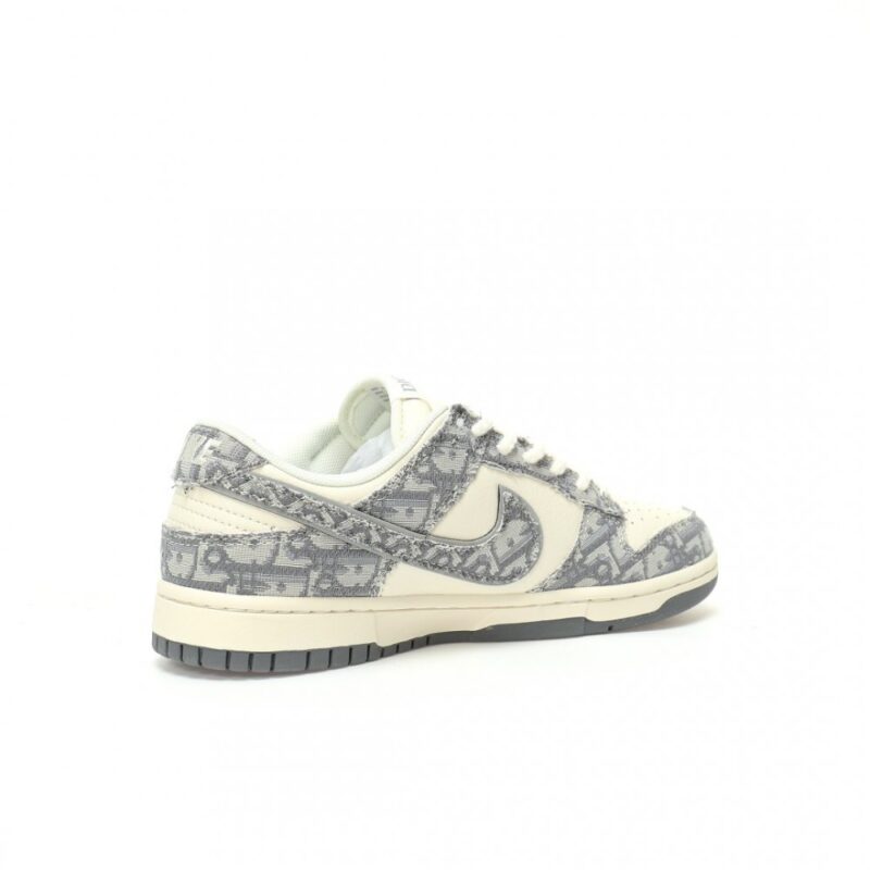 【AT3201】Dior x Nike SB Dunk Low ディオール×ナイキSBダンクロー "ディオール" クリエイティブカスタムコラボ！ フランスの高級ファッションブランド・ディオールのバスケットボールコレクションのローカットスポーツスニーカー「コラボホワイトグレーディオール刺繍」
