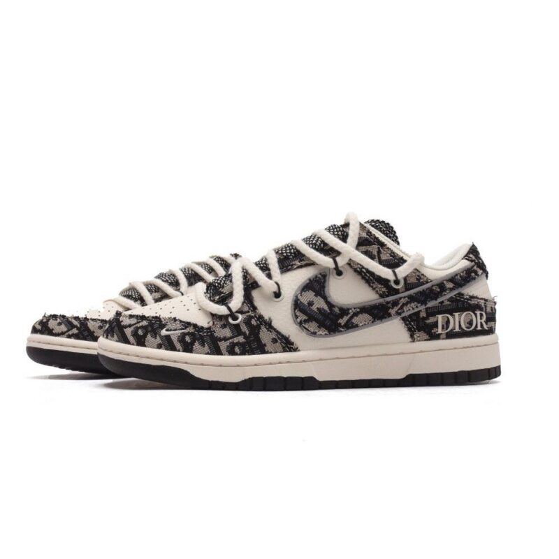 【AT3206】Nike Dunk Low Retro レトロなスポーツシューズ デコンストラクトされたストラップ ダブルストラップ DIORディオールとのコラボレーション