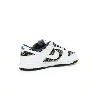 【AT3209】Dior x Nike Nike SB Dunk Low ディオール×ナイキナイキSBダンクロー「ディオール」バスケットボールコレクションロートップカジュアルスポーツスケートシューズ「レザーホワイトディープブルーディオールフラワー」