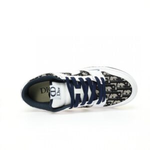 【AT3209】Dior x Nike Nike SB Dunk Low ディオール×ナイキナイキSBダンクロー「ディオール」バスケットボールコレクションロートップカジュアルスポーツスケートシューズ「レザーホワイトディープブルーディオールフラワー」