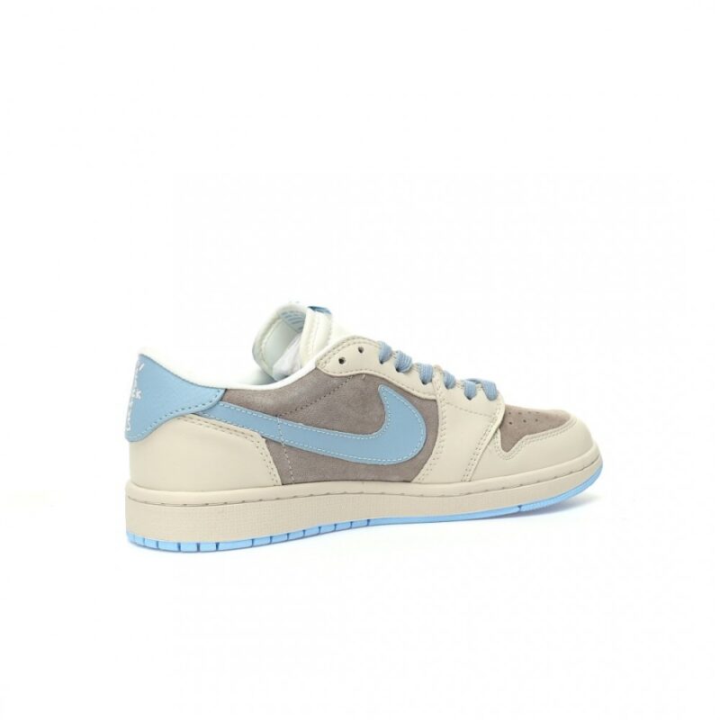【AT3210】Louis Vuitton x Travis Scott x Nike Air Jordan 1 Low OG SP "Beige/Light Blue/Gold LV" AJ1は、クラシックな低カット文化、カジュアル、スポーツ、バスケットボールに適したシューズです。