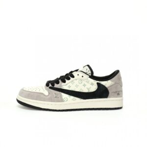 【AT3211】Louis Vuitton x Travis Scott x Nike Air Jordan 1 Low OG SP"LV Monogram"AJ1ジョーダン1ローオージーエスピー"LVモノグラム"は、クラシックな低カット文化で使いやすく休暇やバスケットボールのための靴です。
