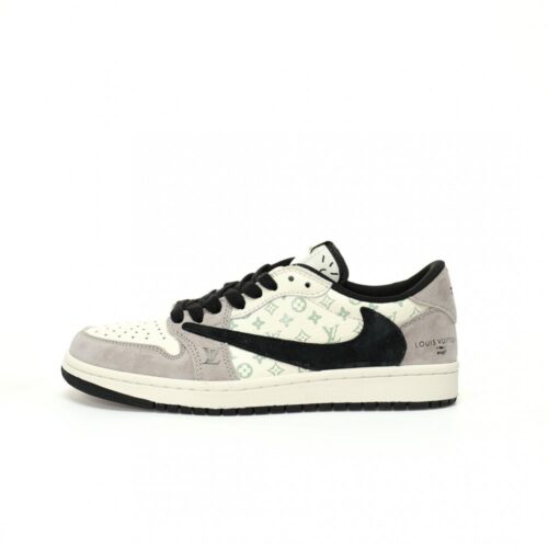 【AT3211】Louis Vuitton x Travis Scott x Nike Air Jordan 1 Low OG SP"LV Monogram"AJ1ジョーダン1ローオージーエスピー"LVモノグラム"は、クラシックな低カット文化で使いやすく休暇やバスケットボールのための靴です。