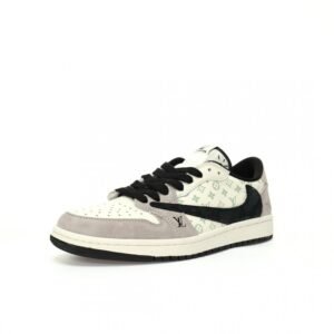【AT3211】Louis Vuitton x Travis Scott x Nike Air Jordan 1 Low OG SP"LV Monogram"AJ1ジョーダン1ローオージーエスピー"LVモノグラム"は、クラシックな低カット文化で使いやすく休暇やバスケットボールのための靴です。