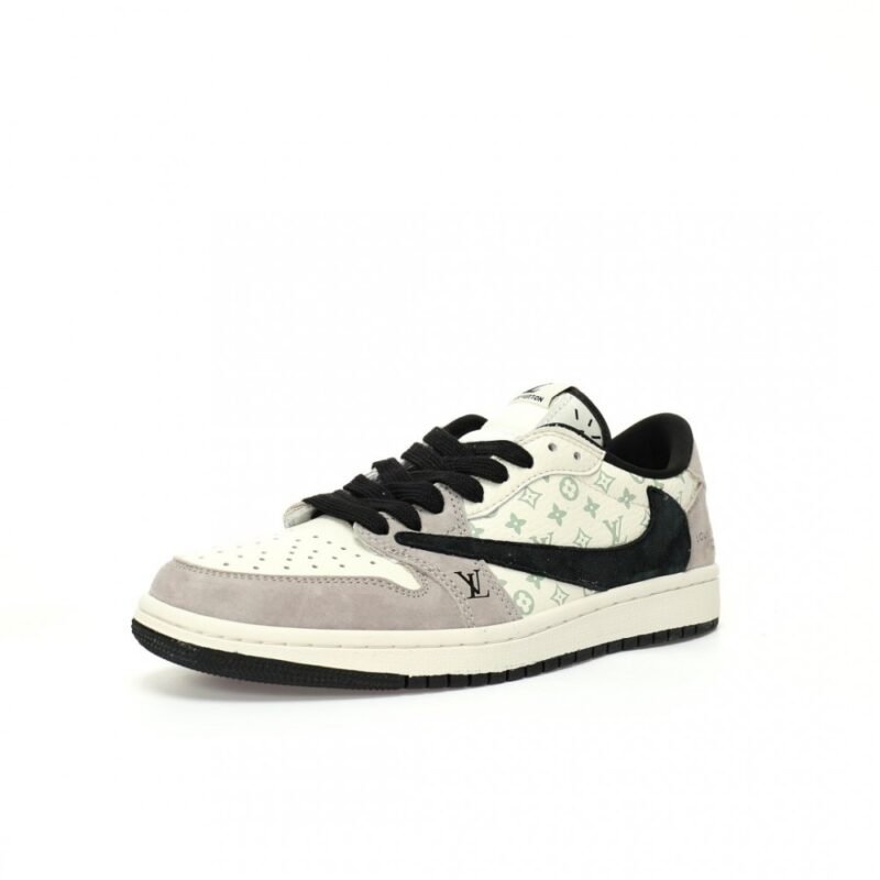 【AT3211】Louis Vuitton x Travis Scott x Nike Air Jordan 1 Low OG SP"LV Monogram"AJ1ジョーダン1ローオージーエスピー"LVモノグラム"は、クラシックな低カット文化で使いやすく休暇やバスケットボールのための靴です。