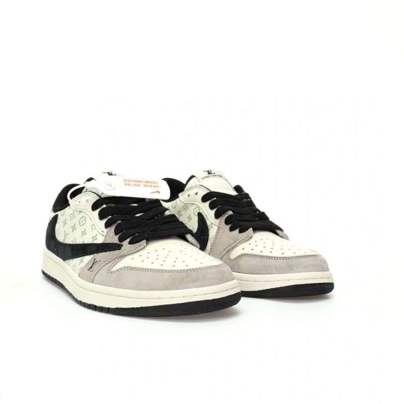 【AT3211】Louis Vuitton x Travis Scott x Nike Air Jordan 1 Low OG SP"LV Monogram"AJ1ジョーダン1ローオージーエスピー"LVモノグラム"は、クラシックな低カット文化で使いやすく休暇やバスケットボールのための靴です。