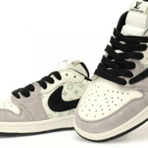 【AT3211】Louis Vuitton x Travis Scott x Nike Air Jordan 1 Low OG SP"LV Monogram"AJ1ジョーダン1ローオージーエスピー"LVモノグラム"は、クラシックな低カット文化で使いやすく休暇やバスケットボールのための靴です。