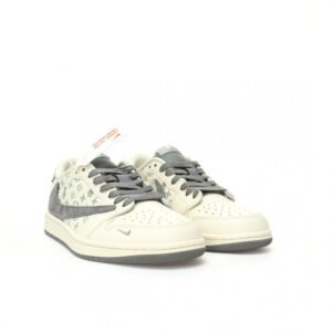 【AT3212】Louis Vuitton x Travis Scott x Nike Air Jordan 1 Low OG SP ルイ・ヴィトン x トラヴィス・スコット x ナイキ エア ジョーダン 1 ロー OG SP "ベージュ/グレー/グルーミーベア/LV" AJ1 ジョーダン1 ローカットのクラシックなカルチャーに万能でカジュアルなスポーツ バスケットボールシューズ