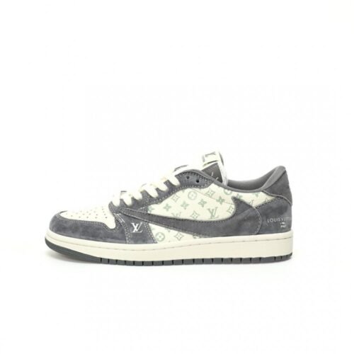 【AT3217】Louis Vuitton x Travis Scott x Nike Air Jordan 1 Low OG SP トップラッパーであるTravis Scottが、フランスの高級ブランドLouis VuittonとNike Air Jordan 1 Low OG SPのコラボレーションモデルを特別に制作しました。