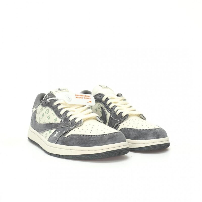 【AT3217】Louis Vuitton x Travis Scott x Nike Air Jordan 1 Low OG SP トップラッパーであるTravis Scottが、フランスの高級ブランドLouis VuittonとNike Air Jordan 1 Low OG SPのコラボレーションモデルを特別に制作しました。