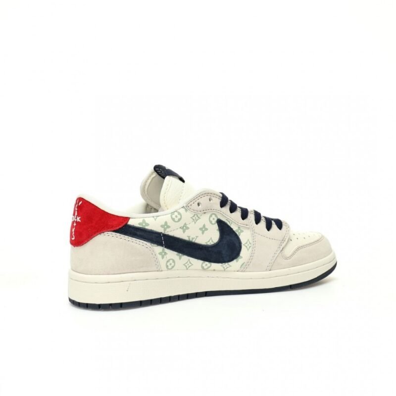 【AT3218】Louis Vuitton x Travis Scott x Nike Air Jordan 1 Low OG SP 人気のヒップホップアーティスト、トラヴィス・スコットが、フランスの高級ブランド、ルイ・ヴィトンとコラボしたNike Air Jordan 1 Low OG SPをカスタマイズしました。