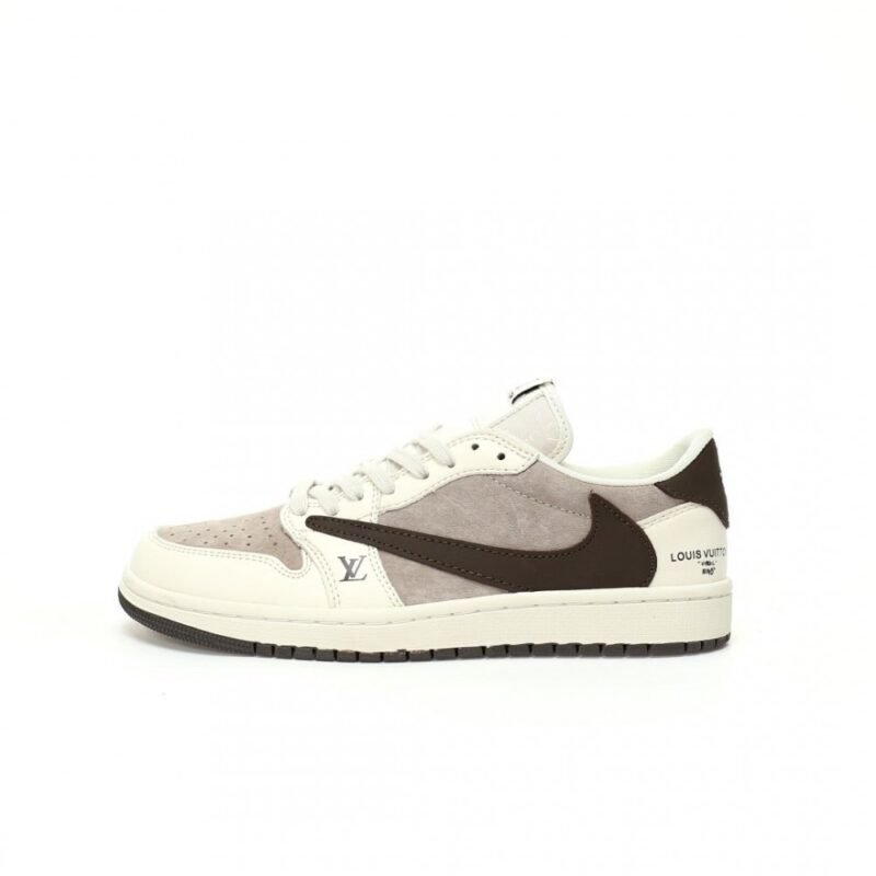 【AT3219】Louis Vuitton x Travis Scott x Nike Air Jordan 1 Low OG SPで制作された、人気のヒップホップアーティスト、トラヴィス・スコットのコラボレーション。