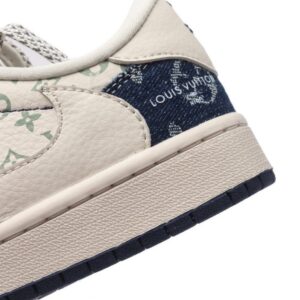【AT3222】LV x NikeのNike Air Jordan 1 Low OG SP "Military Blue"は、AJ1シルエットのローカットバスケットボールシューズであり、ルイ・ヴィトンとのコラボレーションです。