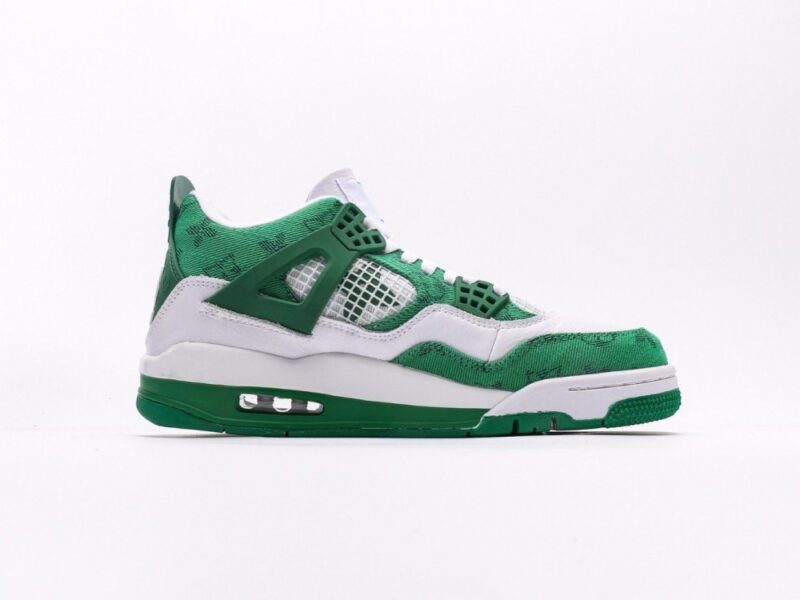 【AT3231】Louis Vuitton x Air Jordan 4 Retro ルイ・ヴィトン × エア ジョーダン 4 レトロバスケットボールシューズシリーズ。 シューズ全体は革で作られ、アッパーには白いLVプリントが主体となっています。
