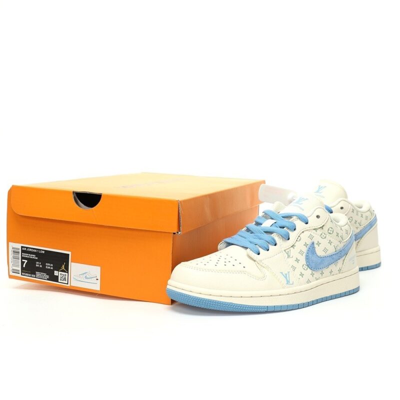【AT3234】Louis Vuitton x Nike Air Jordan 1 Low OG SP "LV Monogram Custom Collaboration" ルイ・ヴィトン x ナイキ エアジョーダン1 ロー OG SP "LVモノグラム" - フランスのトップ高級ブランド、ルイ・ヴィトンとナイキのコラボレーション作品。