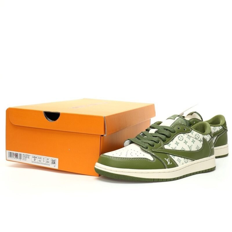 【AT3237】Louis Vuitton x Travis Scott x Nike Air Jordan 1 Low OG SP"LV Monogram"