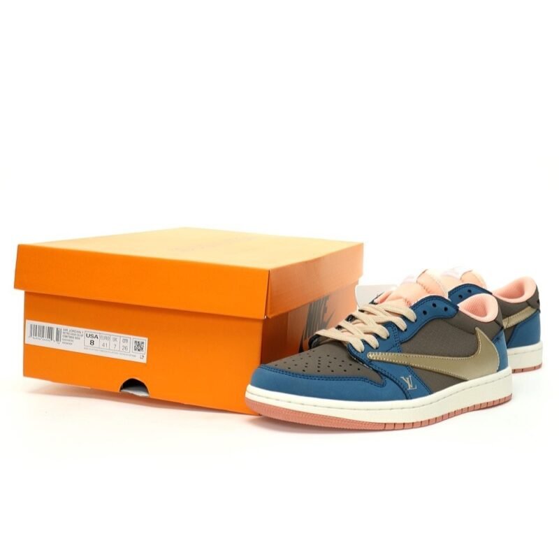 【AT3239】Louis Vuitton x Travis Scott x Nike Air Jordan 1 Low OG SP "Black Myth: Wu kong" ルイ・ヴィトン x トラビス・スコット x ナイキ エア ジョーダン 1 ロウ OG SP "ブラック ミス：ウーコン"