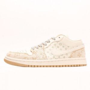 【AT3241】Louis Vuitton x Nike Air Jordan 1 Low OG SPDamier AzurBrownLV Monogram