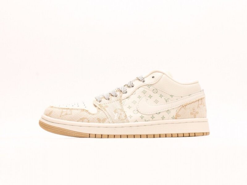 【AT3241】Louis Vuitton x Nike Air Jordan 1 Low OG SPDamier AzurBrownLV Monogram