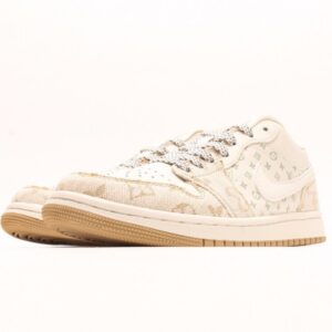 【AT3241】Louis Vuitton x Nike Air Jordan 1 Low OG SPDamier AzurBrownLV Monogram