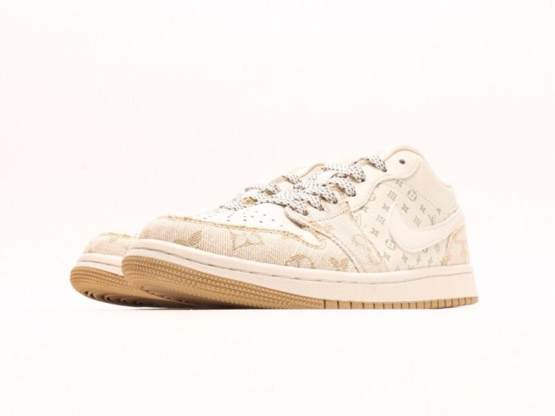 【AT3241】Louis Vuitton x Nike Air Jordan 1 Low OG SPDamier AzurBrownLV Monogram
