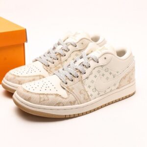 【AT3241】Louis Vuitton x Nike Air Jordan 1 Low OG SPDamier AzurBrownLV Monogram