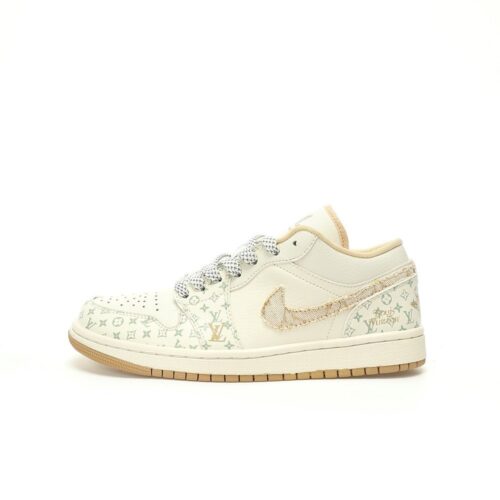 【AT3242】Louis Vuitton x Nike Air Jordan 1 Low OG SP "Beige/Khaki/LV Monogram" ルイヴィトン×ナイキ エア ジョーダン 1 ロー OG SP"ベージュ/カーキ/LVモノグラム"