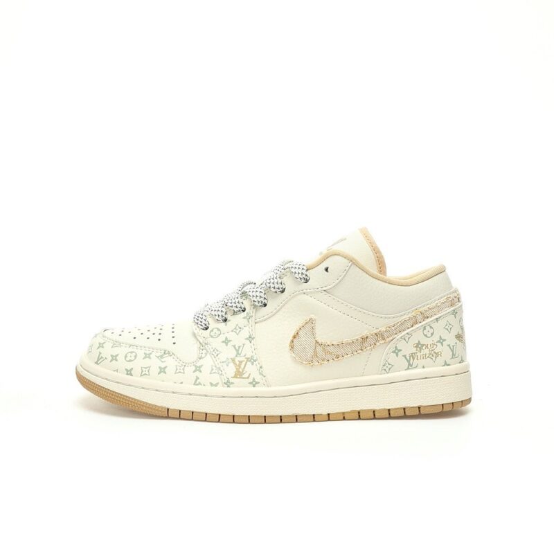 【AT3242】Louis Vuitton x Nike Air Jordan 1 Low OG SP "Beige/Khaki/LV Monogram" ルイヴィトン×ナイキ エア ジョーダン 1 ロー OG SP"ベージュ/カーキ/LVモノグラム"