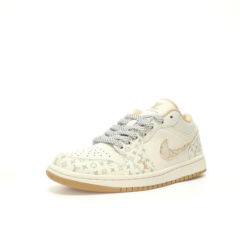 【AT3242】Louis Vuitton x Nike Air Jordan 1 Low OG SP "Beige/Khaki/LV Monogram" ルイヴィトン×ナイキ エア ジョーダン 1 ロー OG SP"ベージュ/カーキ/LVモノグラム"
