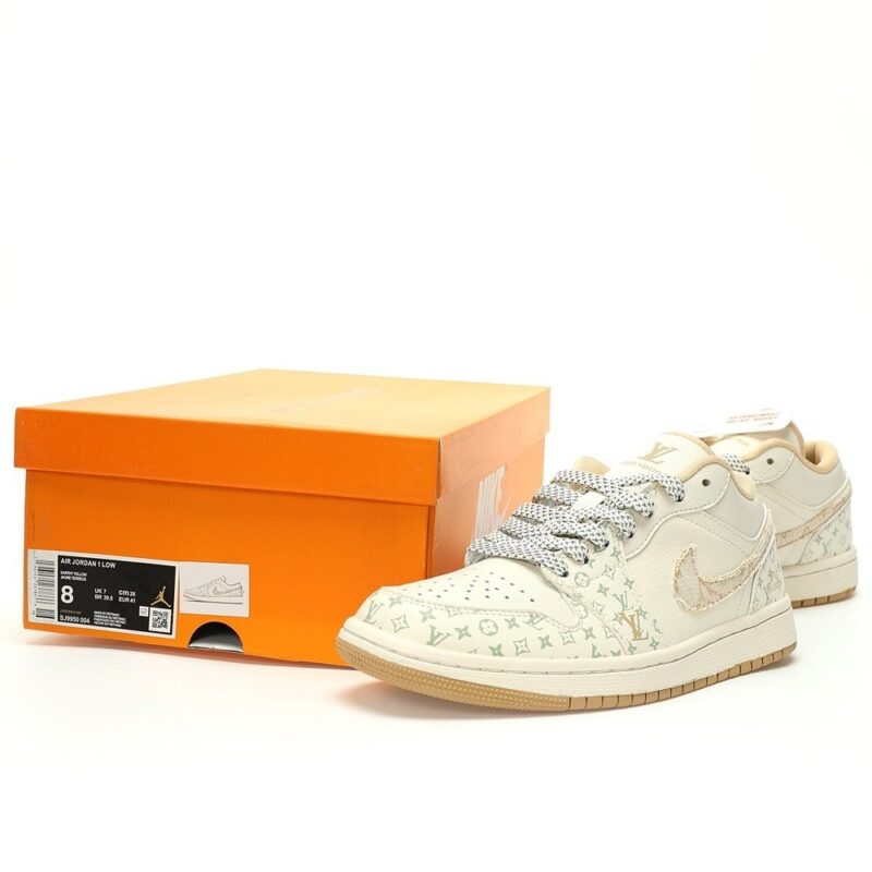 【AT3242】Louis Vuitton x Nike Air Jordan 1 Low OG SP "Beige/Khaki/LV Monogram" ルイヴィトン×ナイキ エア ジョーダン 1 ロー OG SP"ベージュ/カーキ/LVモノグラム"