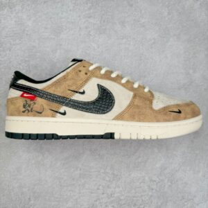 【AT3248】Nike x カクタスジャックコラボDunk Lowブラウンスネーク限定版-流行とレトロ、そして野性の魅力が融合したコラボ商品